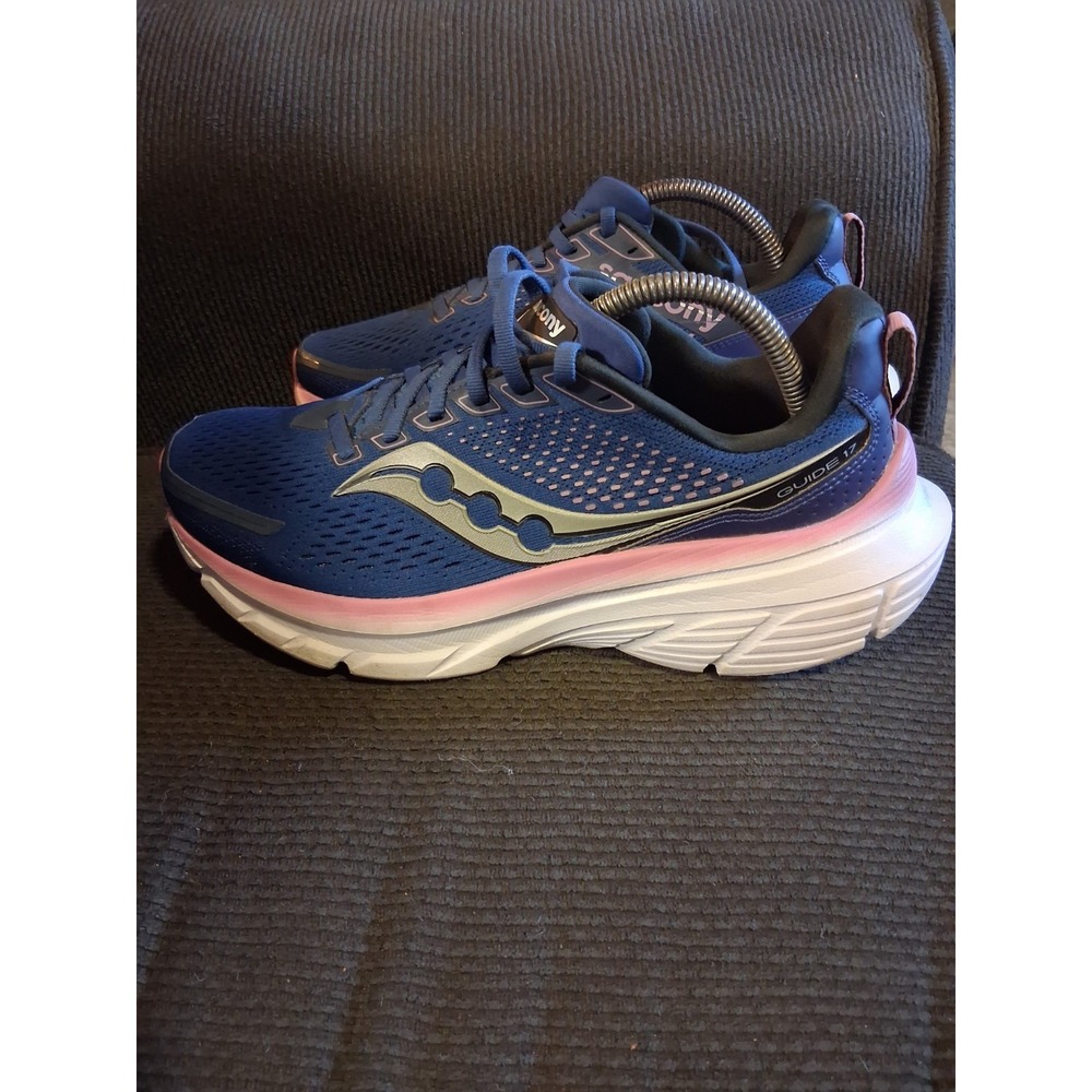 Saucony Guide 17 Women's Size 10W Navy Pink Running Walking‎ Shoes